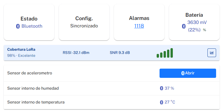 Lecturas Bluetooth en tiempo real desde IsurLog
