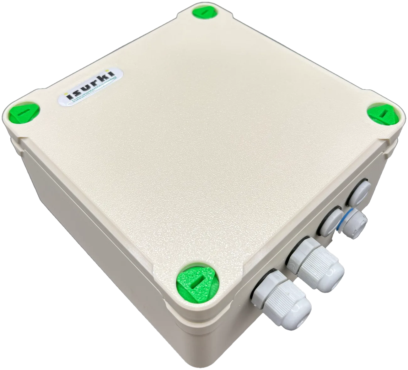 IsurLog datalogger with the lid closed, diagonal view
